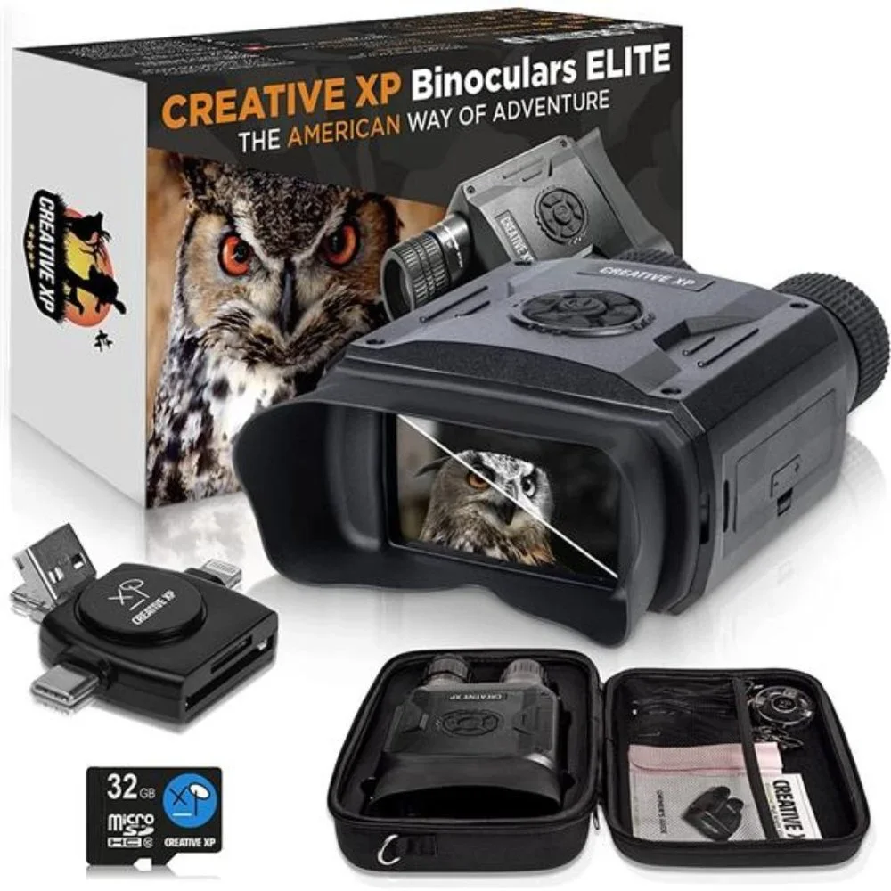 Night Vision Goggles - Digital Military Binocular w/Infrared Lens, 128GB, Black